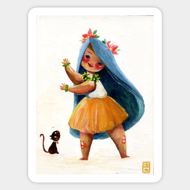 Hula girl Sticker by Alina Chau
